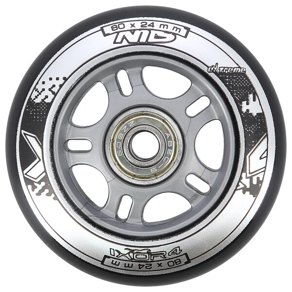 Sestava černých PU koleček 80x24 + ložiska ABEC9 NILS EXTREME 3