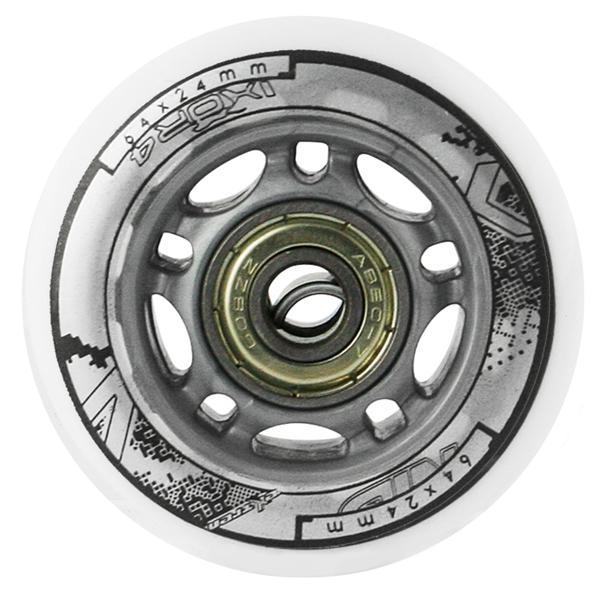 Sestava bílých PU koleček 64x24 + ložiska ABEC7 NILS EXTREME 2