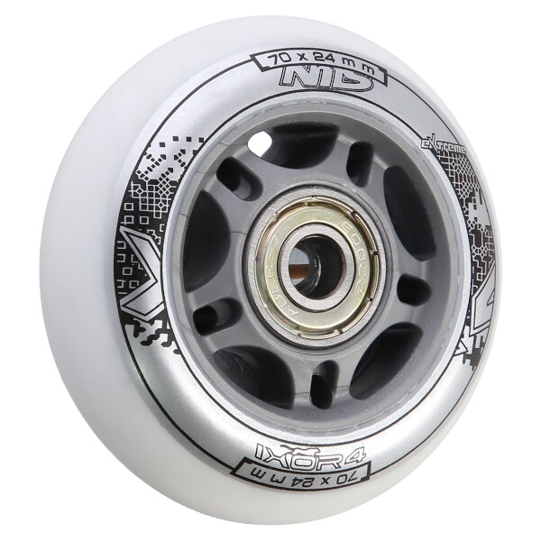 Sestava bílých PU koleček 70x24 + ložiska ABEC7 NILS EXTREME 2