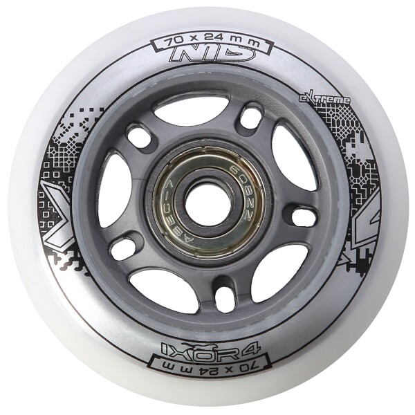 Sestava bílých PU koleček 70x24 + ložiska ABEC7 NILS EXTREME 3