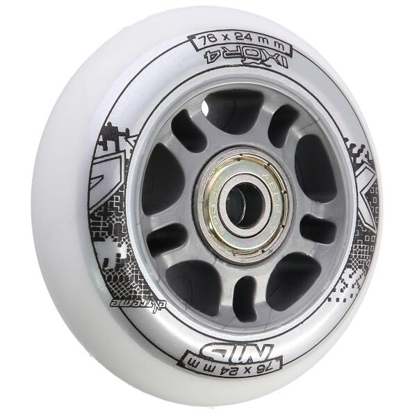 Sestava bílých PU koleček 76x24 + ložiska ABEC7 NILS EXTREME 2