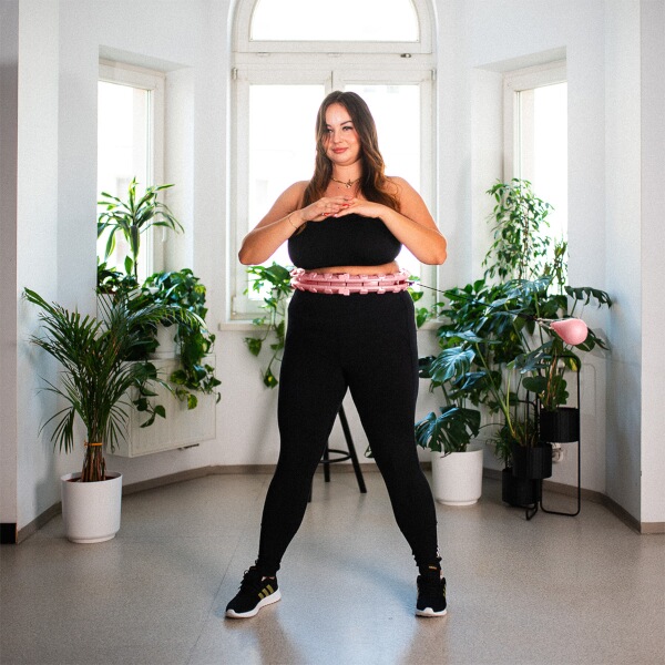 Masážní hula hoop HMS HHW11 PLUS SIZE se závažím růžová 9
