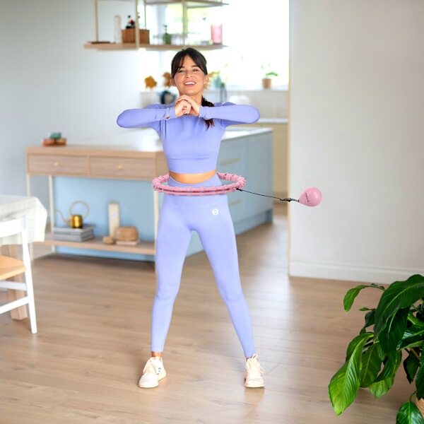 Masážní hula hoop HMS HHW02 se závažím růžová 9