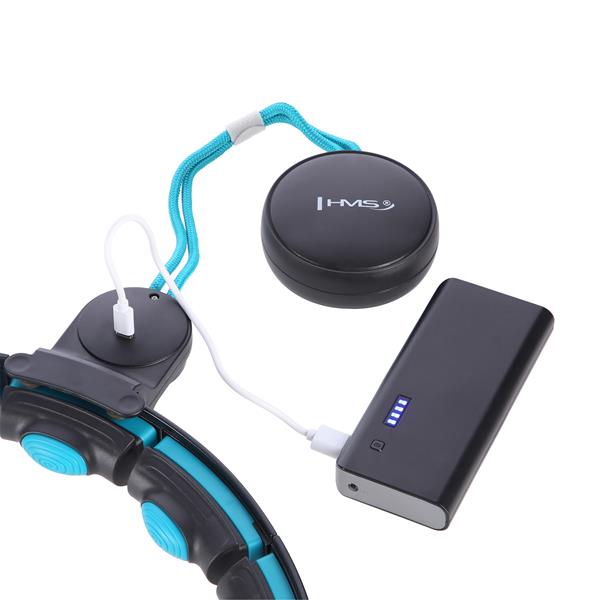 Sada masážní hula hoop se závažím HHM17 a zeštíhlujícího pásu BR163 černá/tyrkysová 4