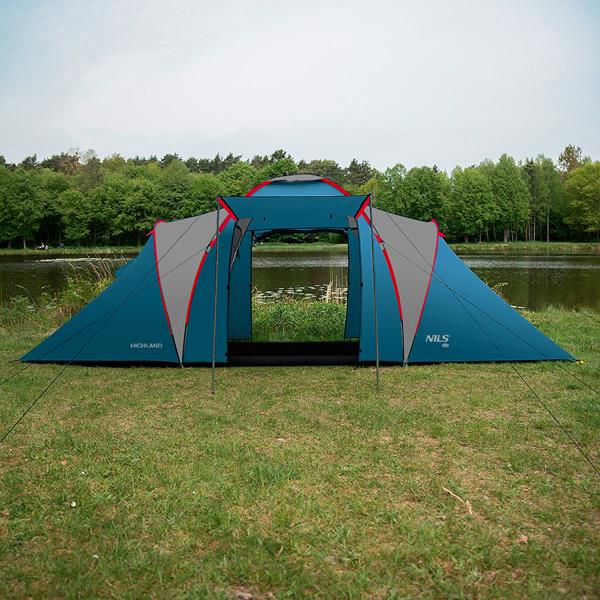 Rodinný stan NILS Camp NC6031 Highland modrý/světle šedý 17
