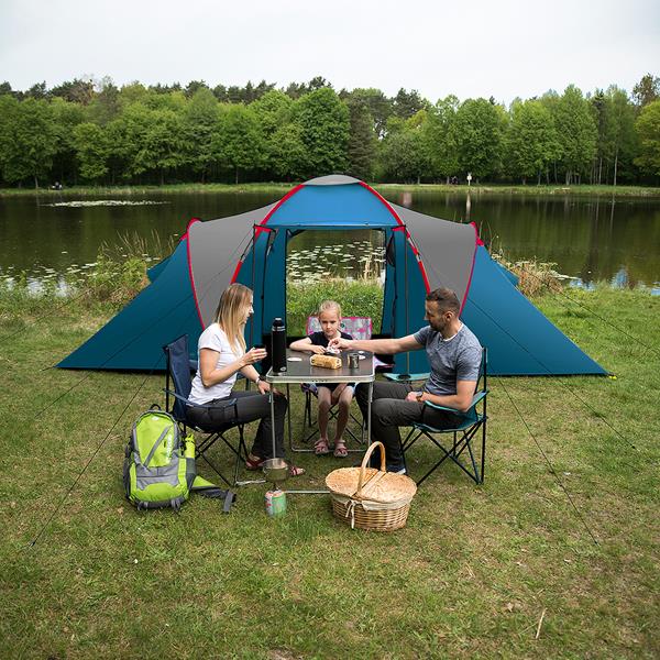 Rodinný stan NILS Camp NC6031 Highland modrý/světle šedý 18