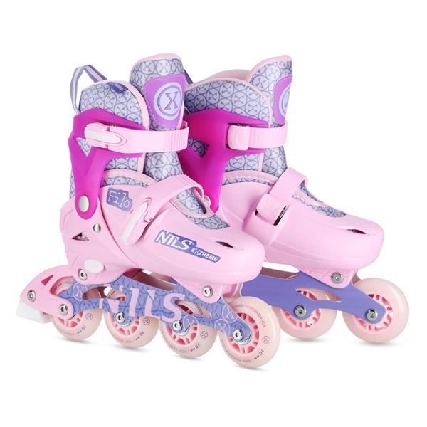 Kolečkové brusle NILS Extreme NA13102 růžové 4