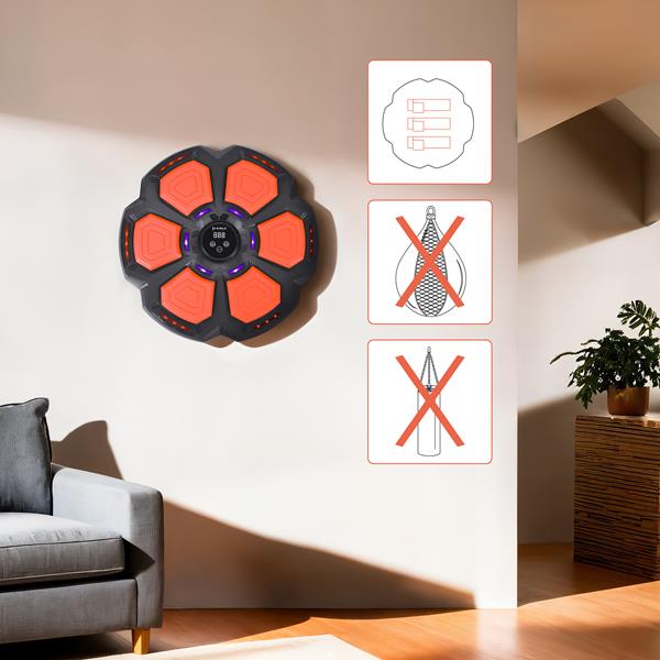 Elektronický boxerský terč HMS TB06 s LED, Bluetooth a rukavicemi (Music Boxing Machine) 4