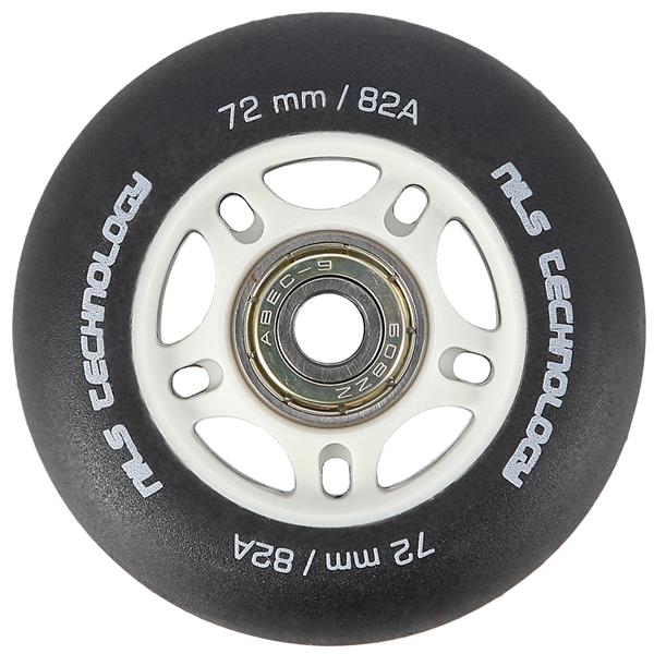 Matná kolečka NILS Extreme PU 72x24 82A s ložisky ABEC 9, černá, 4 ks 3