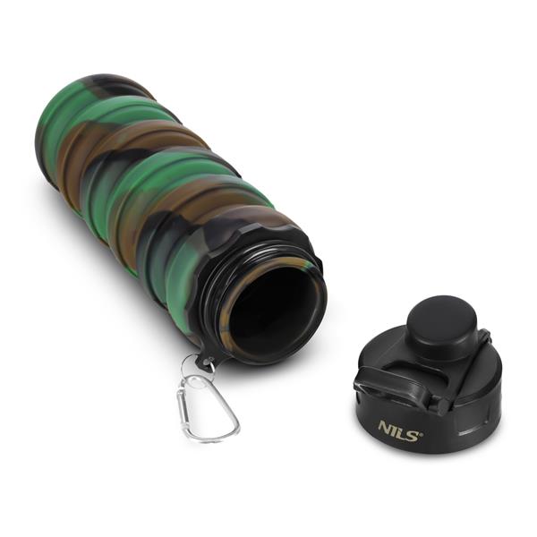 Skládací silikonová láhev NILS Camp NC4106 500ml zelená 7