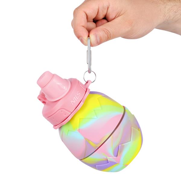 Skládací silikonová láhev NILS Camp NC4102 700ml růžová 3