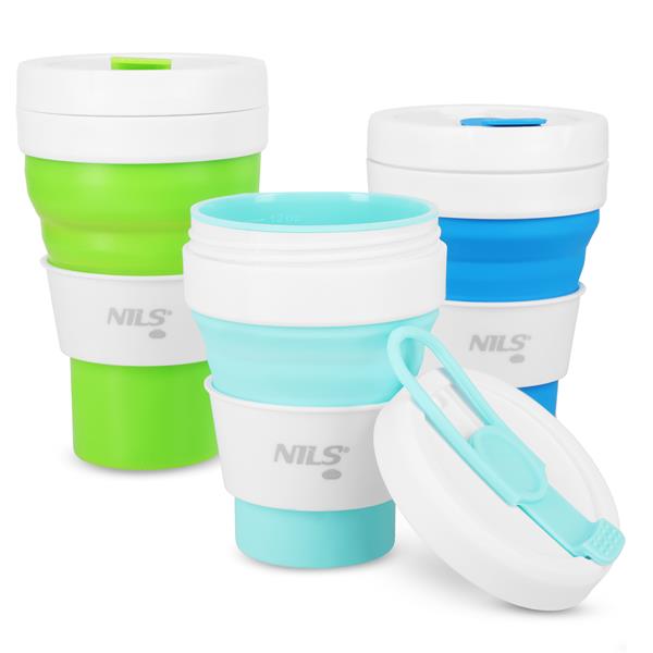 Skládací silikonový hrnek NILS Camp NC4103 355ml mátový 8