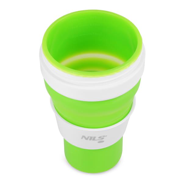 Skládací silikonový hrnek NILS Camp NC4103 600ml světle zelený 5