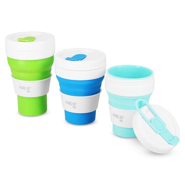 Skládací silikonový hrnek NILS Camp NC4103 600ml světle zelený 7