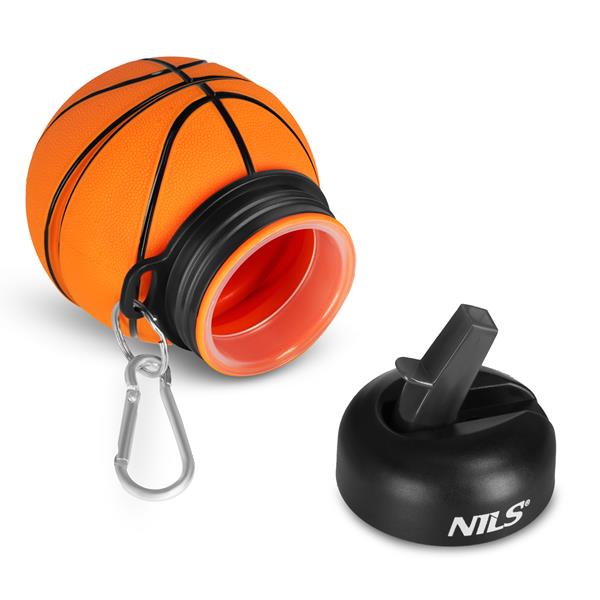 Skládací silikonová láhev NILS Camp NC4104 550ml basketbal 8