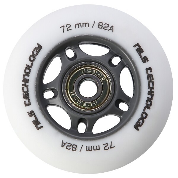 Matná kolečka NILS Extreme PU 72x24 82A s ložisky ABEC 9, bílá, 4 ks 3