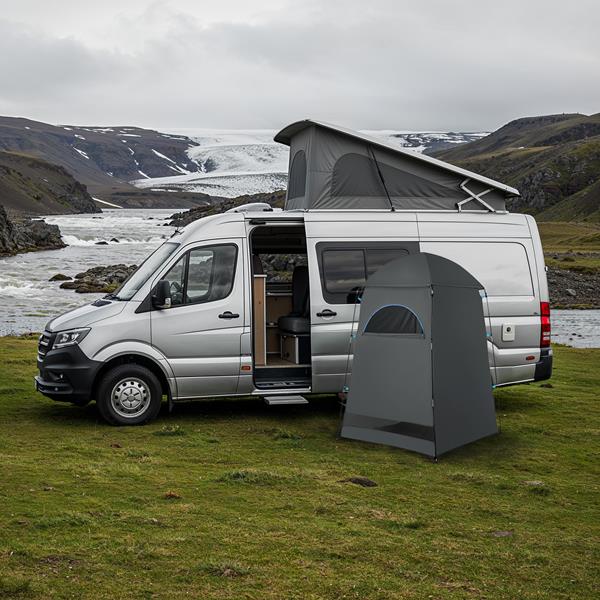 Skládací převlékací / sprchovací kabina NILS Camp NC3025 šedá 3