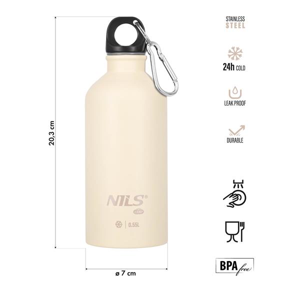 Nerezová turistická láhev NILS Camp NC3801 béžová 500 ml 2