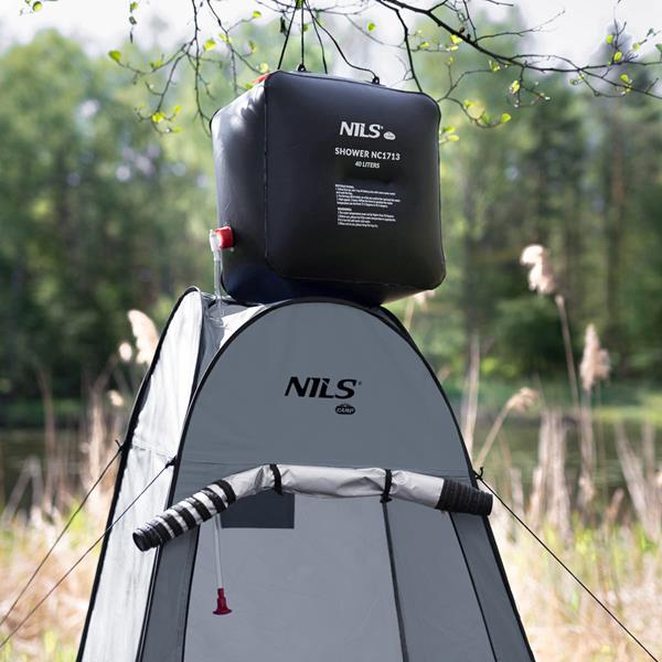 Skládací převlékací/sprchovací kabina NILS Camp NC1706 šedá 4